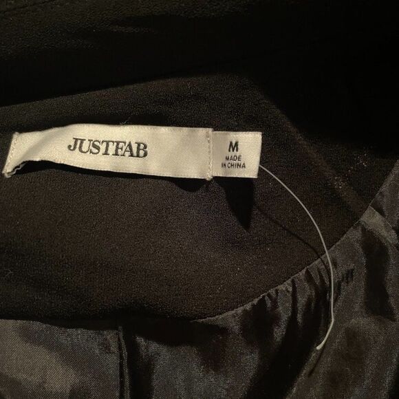 JustFab Long BlacK Button Blazer with Cuffed Designed Sleeves - Size M - Picture 12 of 13